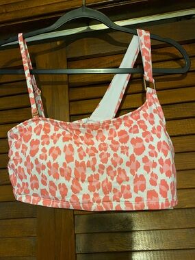 Sundazed Pink Leopard Print Reyna Crop Swim Top Sz 36D